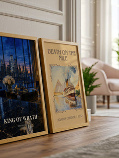King of Wrath watercolour print framed by window – literary home decor
