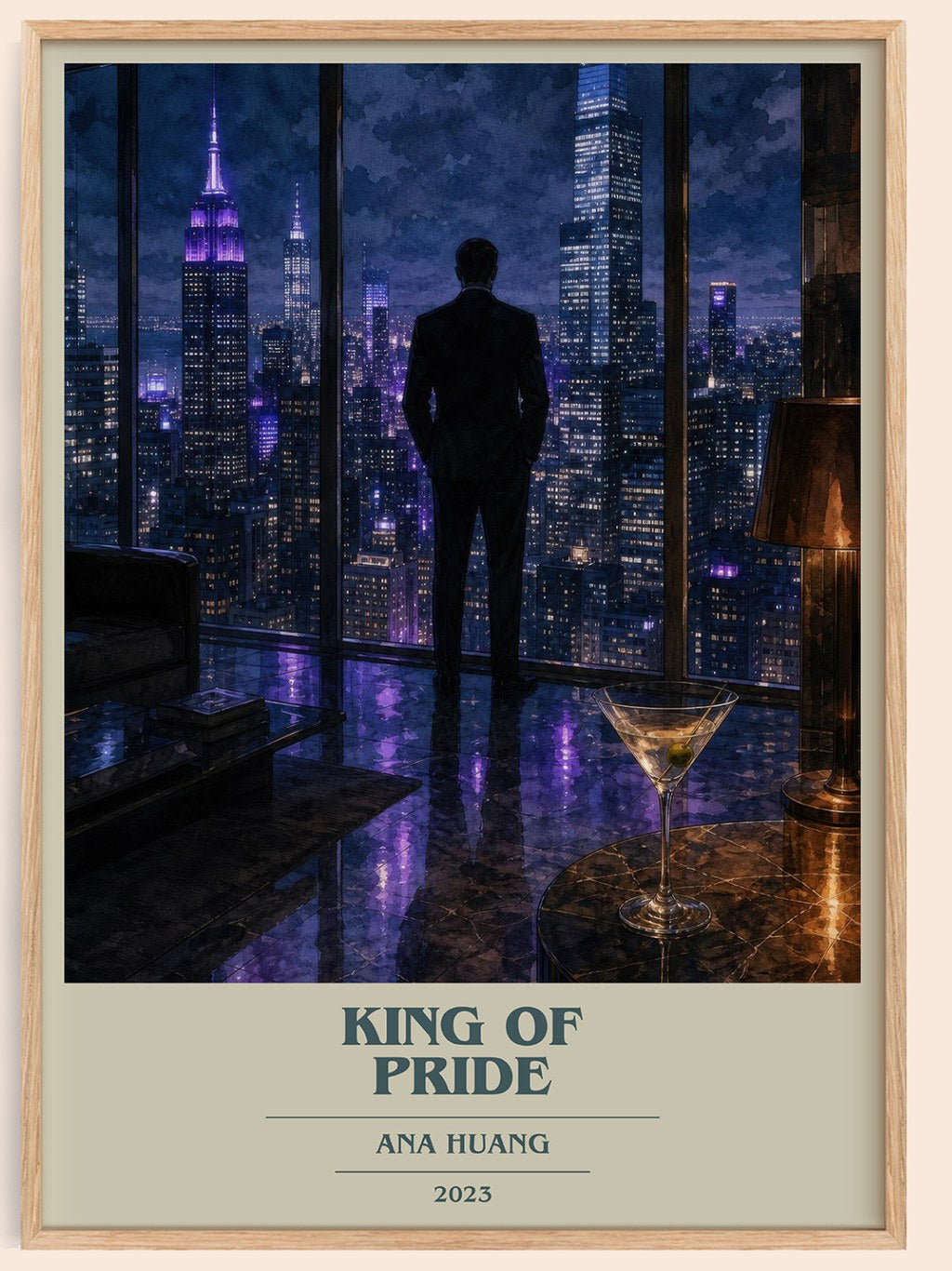 King of Pride book cover book poster by Ana Huang – framed literary art print