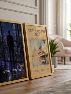 King of Pride watercolour print framed by window – literary home decor