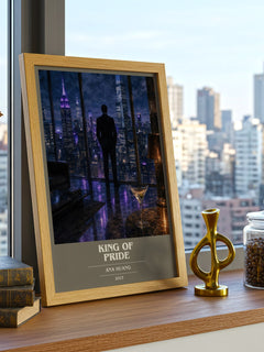 King of Pride book cover print framed by window – literary home decor