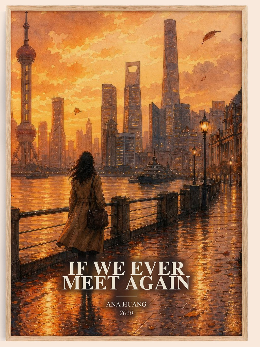If We Ever Meet Again watercolour book poster by Ana Huang – framed literary art print