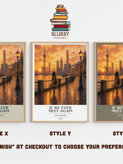 If We Ever Meet Again book cover print in frame leaning in hallway – romance wall art