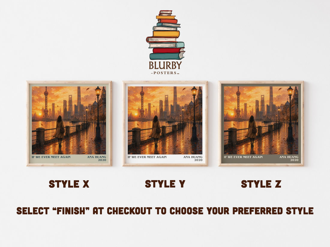 If We Ever Meet Again literary print in frame leaning in hallway – romance wall art (mockup)