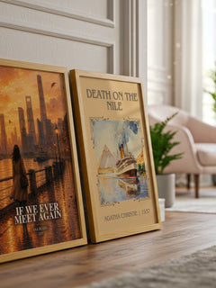 If We Ever Meet Again watercolour print framed by window – literary home decor