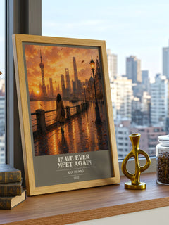 If We Ever Meet Again book cover print framed by window – literary home decor