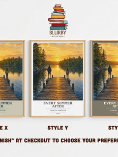 Every Summer After book cover print in frame leaning in hallway – romance wall art