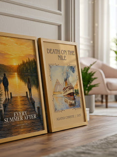 Every Summer After watercolour print framed by window – literary home decor