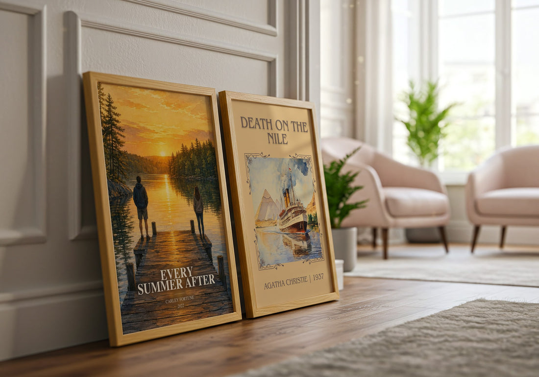 Every Summer After watercolour print framed by window – literary home decor