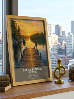 Every Summer After book cover print framed by window – literary home decor