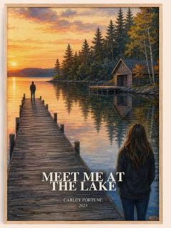 Meet Me at the Lake watercolour book poster by Carley Fortune – framed literary art print