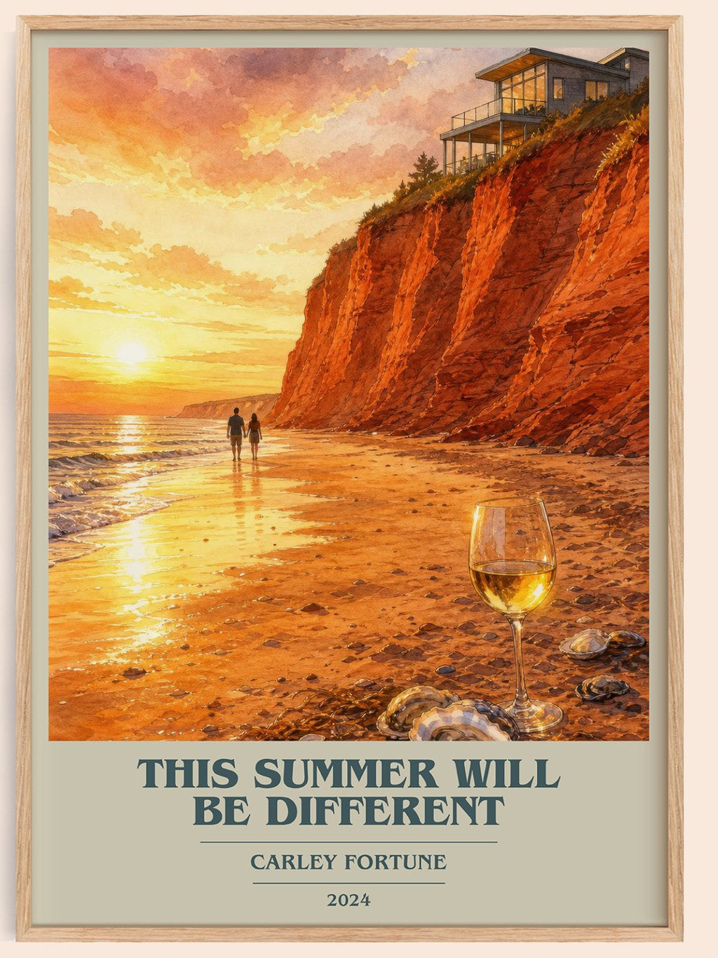 This Summer Will Be Different book cover book poster by Carley Fortune – framed literary art print