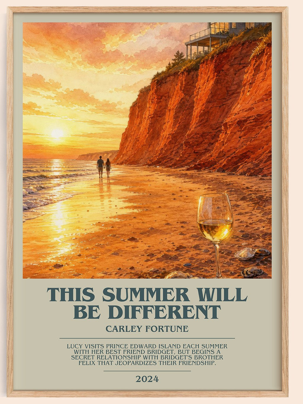 This Summer Will Be Different bookish book poster by Carley Fortune – framed literary art print