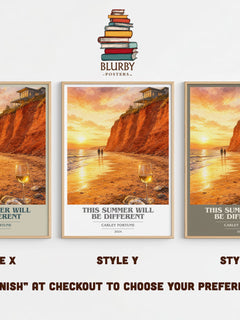 This Summer Will Be Different book cover print in frame leaning in hallway – romance wall art