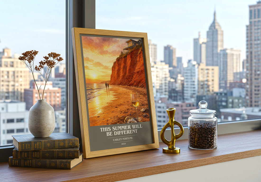 This Summer Will Be Different book cover print framed by window – literary home decor