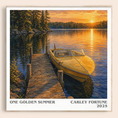 One Golden Summer Literary Art Print by Carley Fortune – square framed poster