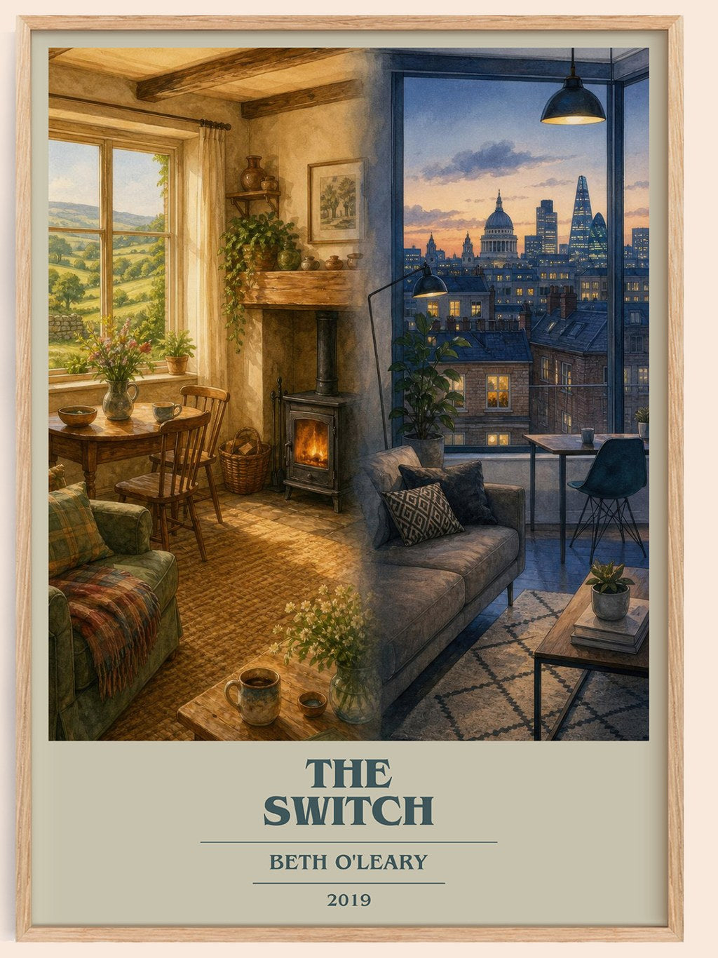 The Switch book cover book poster by Beth O'Leary – framed literary art print