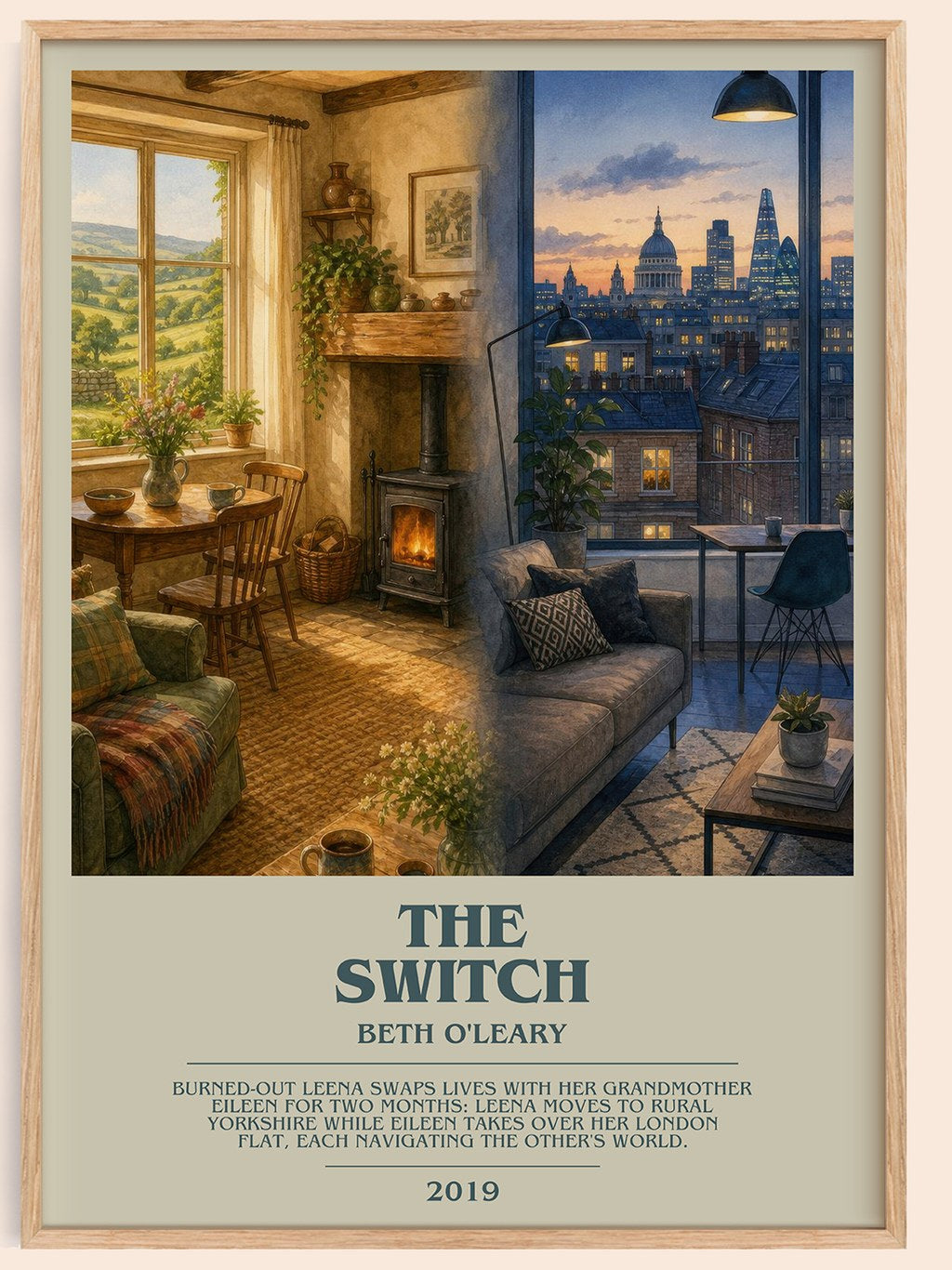 The Switch bookish book poster by Beth O'Leary – framed literary art print