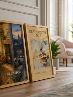 The Switch watercolour print framed by window – literary home decor