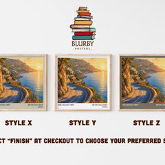 The Road Trip literary print in frame leaning in hallway – romance wall art