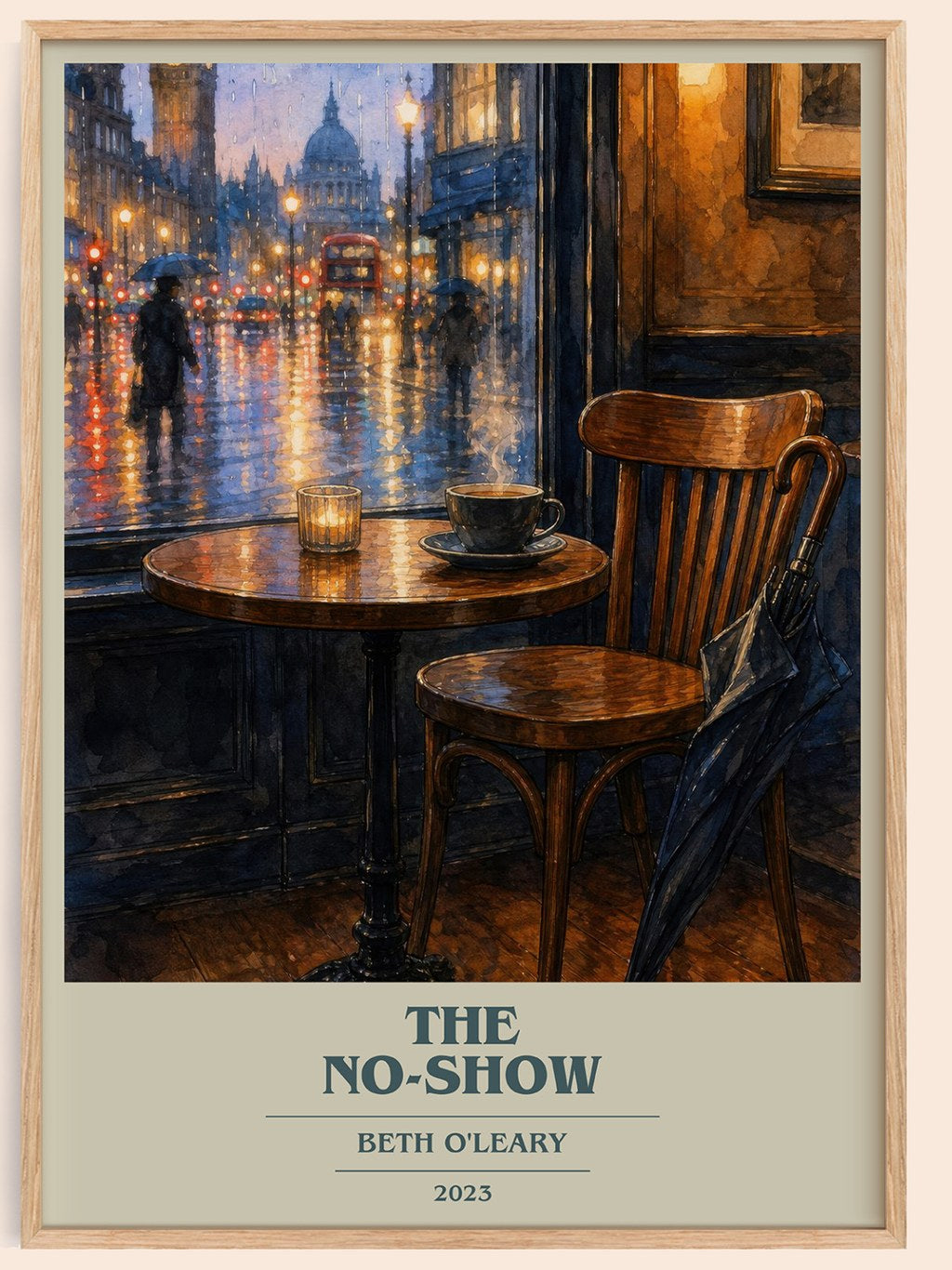 The No-Show book cover book poster by Beth O'Leary – framed literary art print