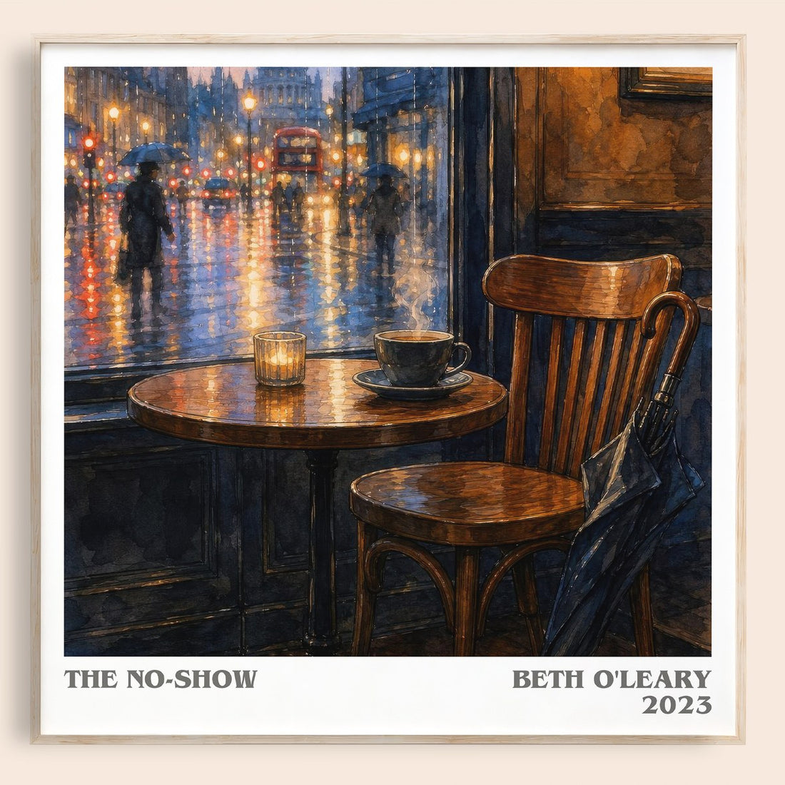 The No-Show literary book poster by Beth O'Leary – framed literary art print