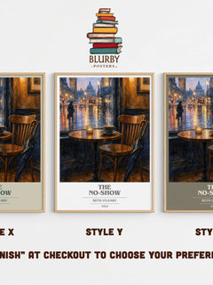 The No-Show book cover print in frame leaning in hallway – romance wall art