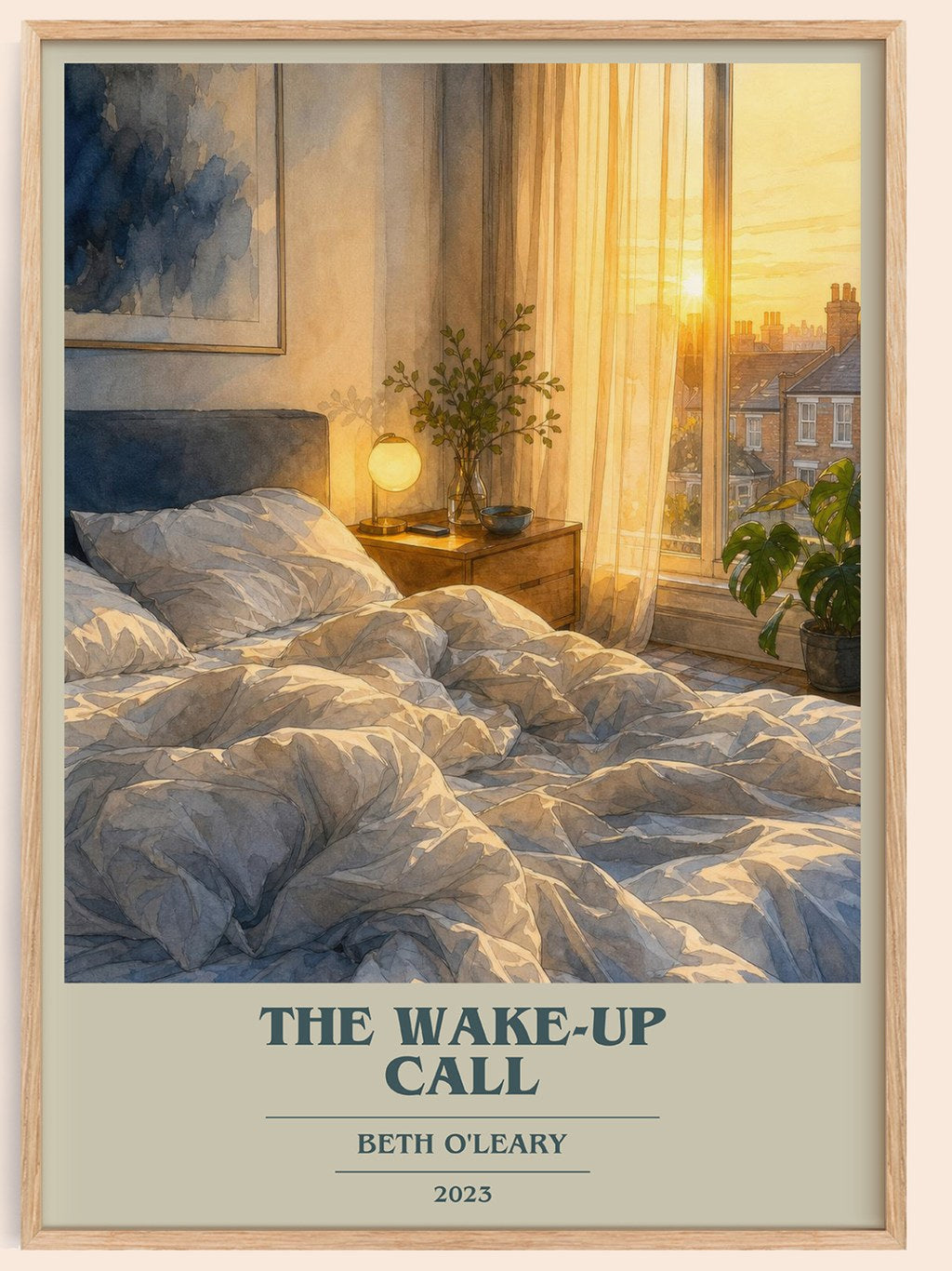 The Wake-Up Call book cover book poster by Beth O'Leary – framed literary art print