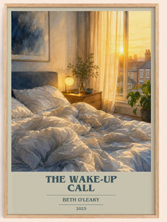The Wake-Up Call book cover book poster by Beth O'Leary – framed literary art print