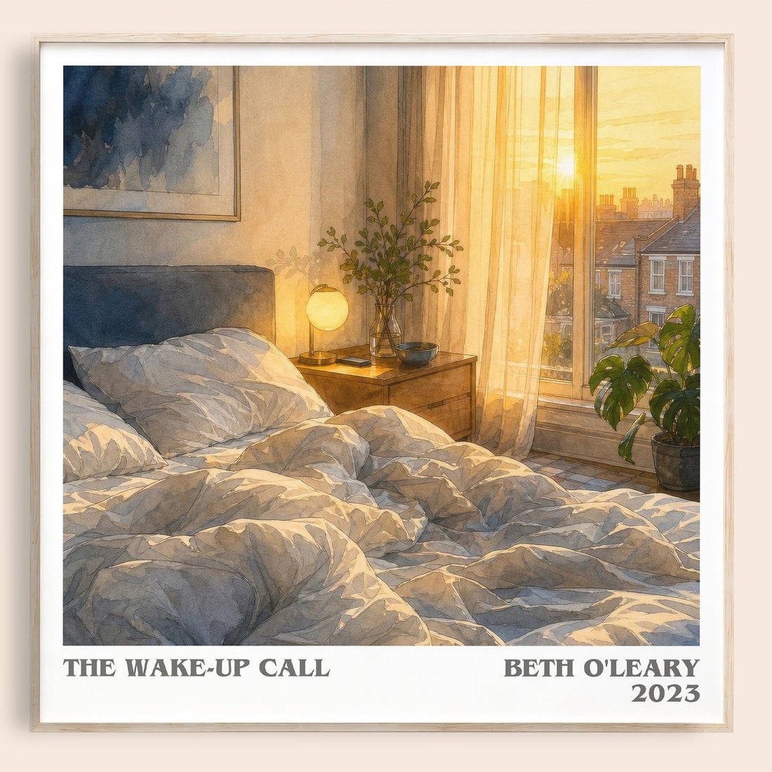 The Wake-Up Call literary book poster by Beth O'Leary – framed literary art print