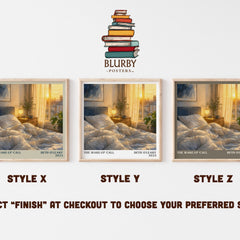 The Wake-Up Call literary print in frame leaning in hallway – romance wall art