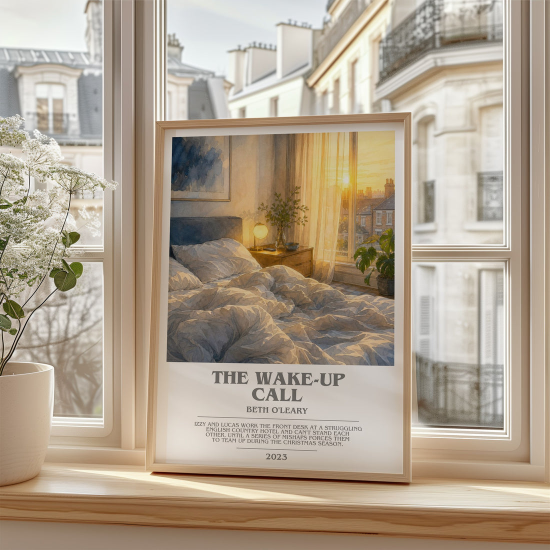 The Wake-Up Call bookish poster colour and style options – Beth O'Leary book art