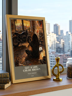 Get a Life, Chloe Brown book cover print framed by window – literary home decor
