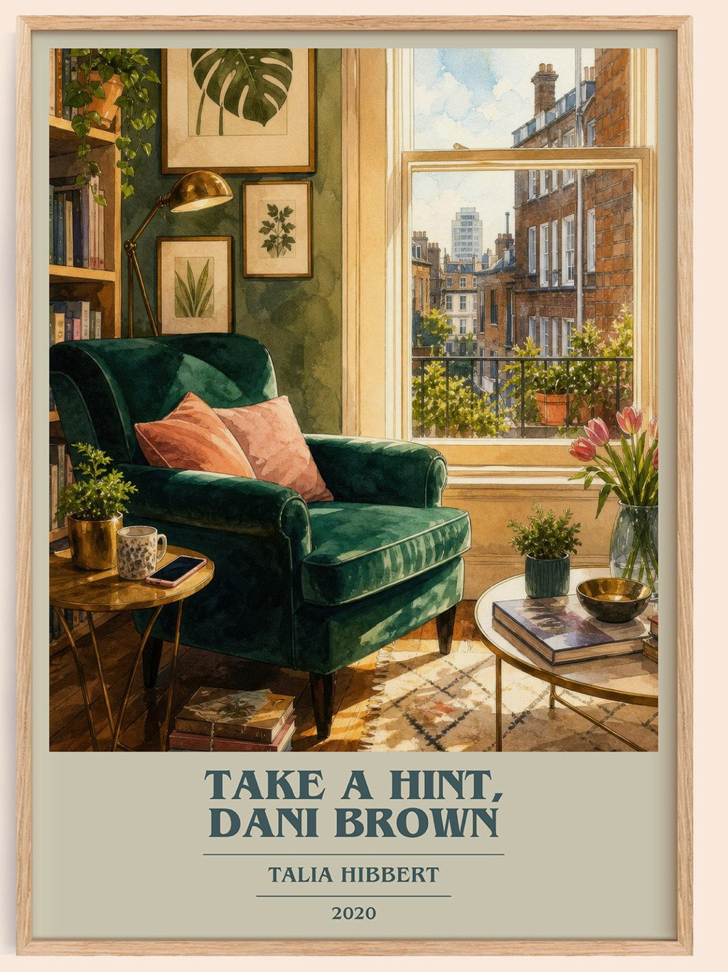 Take a Hint, Dani Brown book cover book poster by Talia Hibbert – framed literary art print