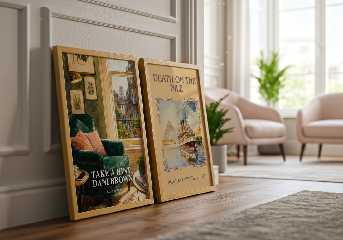 Take a Hint, Dani Brown watercolour print framed by window – literary home decor