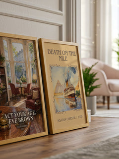 Act Your Age, Eve Brown watercolour print framed by window – literary home decor