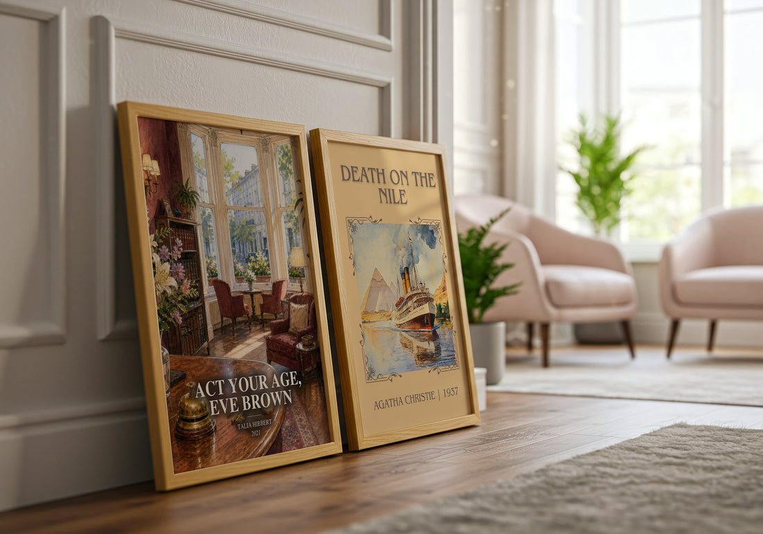 Act Your Age, Eve Brown watercolour print framed by window – literary home decor