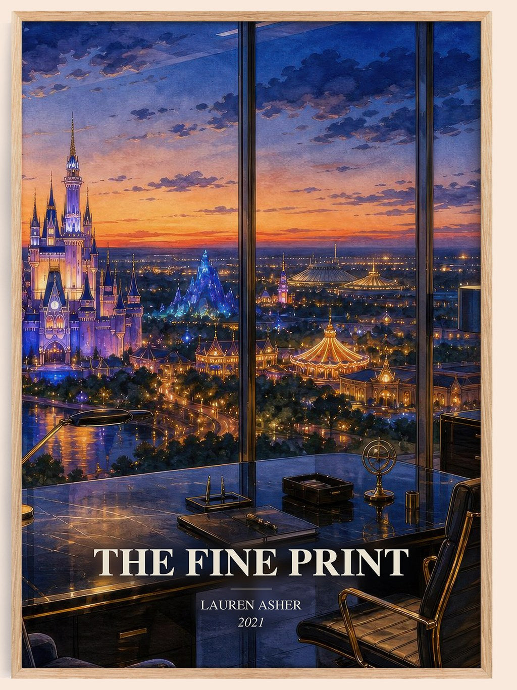 The Fine Print watercolour book poster by Lauren Asher – framed literary art print