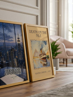 Terms and Conditions watercolour print framed by window – literary home decor