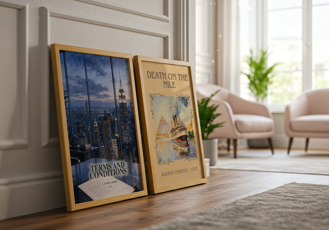 Terms and Conditions watercolour print framed by window – literary home decor