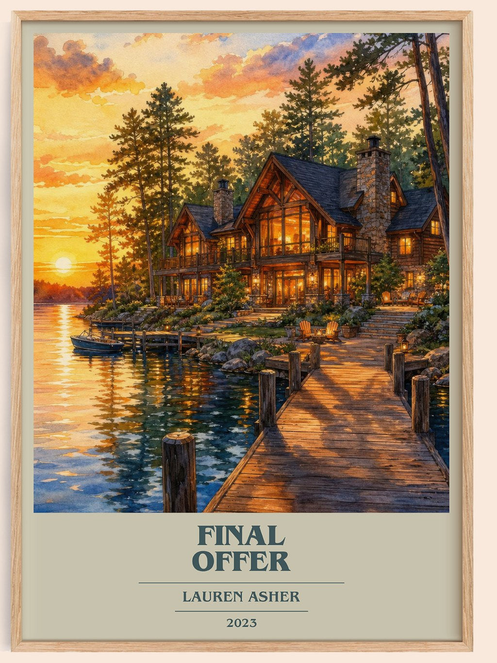 Final Offer book cover book poster by Lauren Asher – framed literary art print
