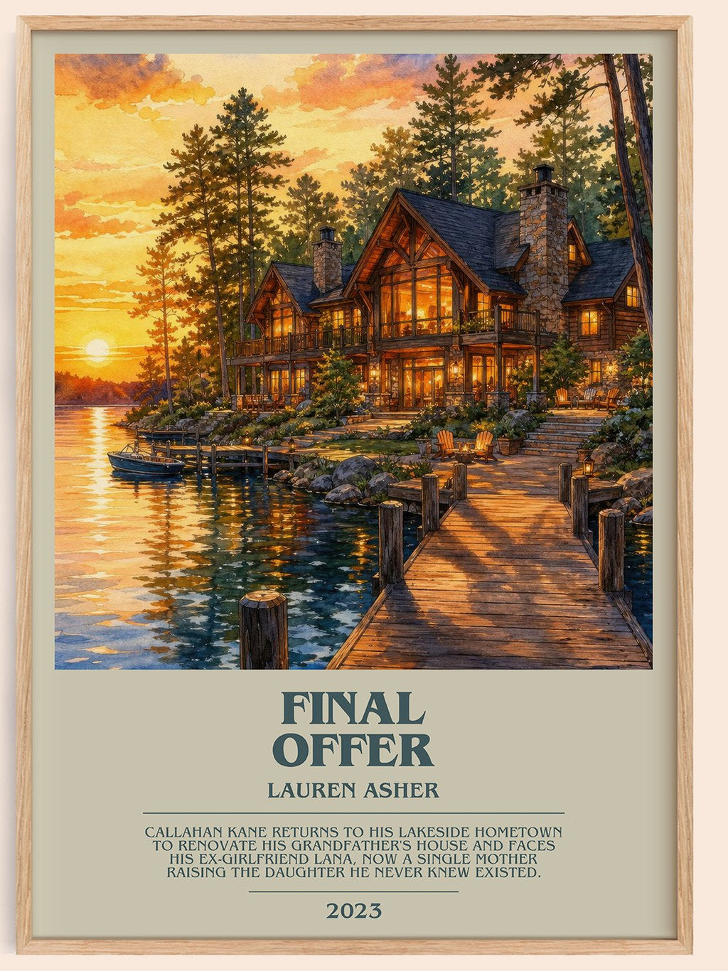 Final Offer bookish book poster by Lauren Asher – framed literary art print