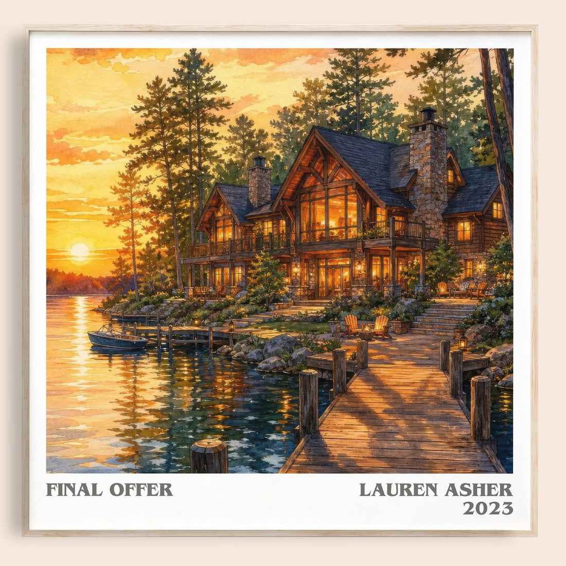 Final Offer literary book poster by Lauren Asher – framed literary art print
