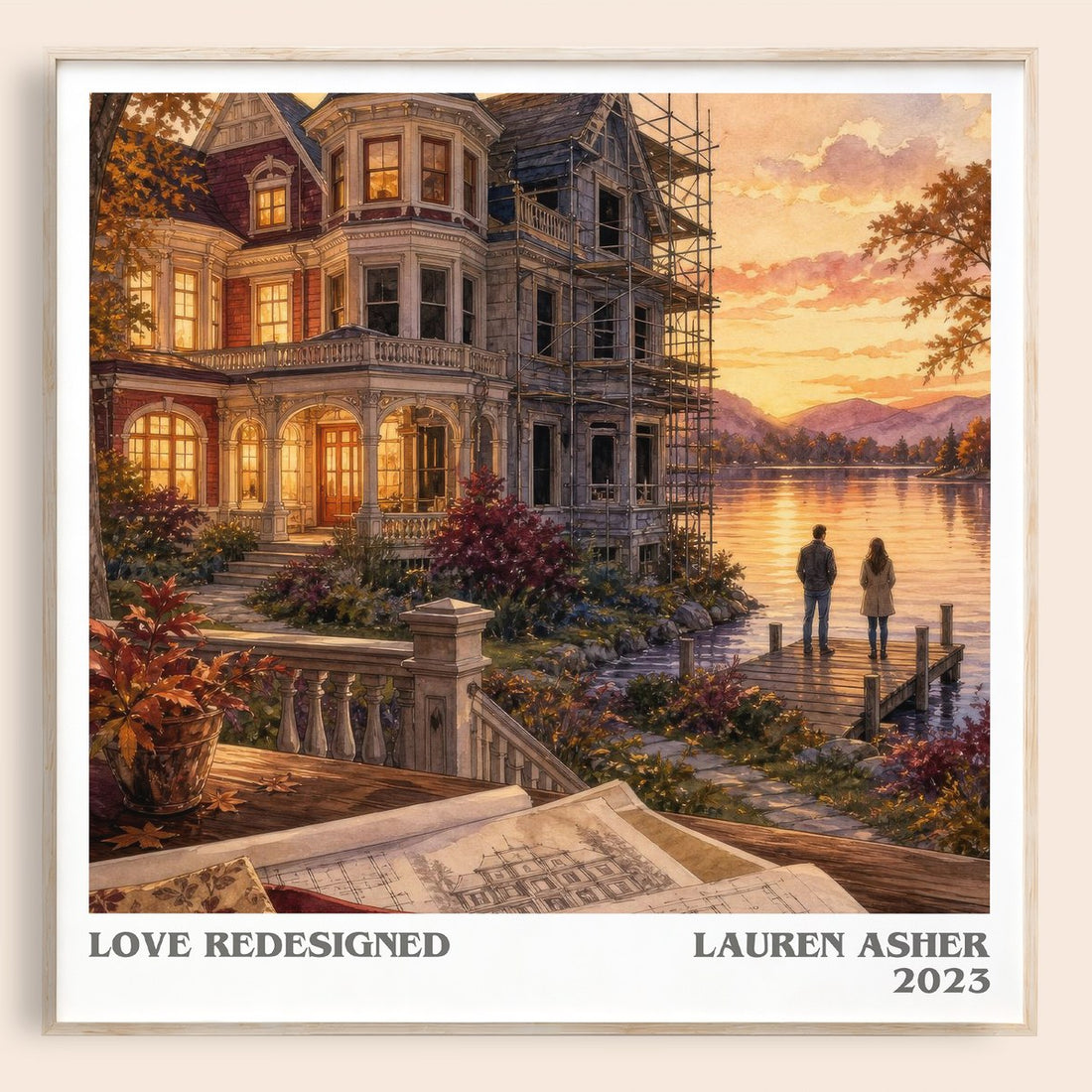 Love Redesigned literary book poster by Lauren Asher – framed literary art print