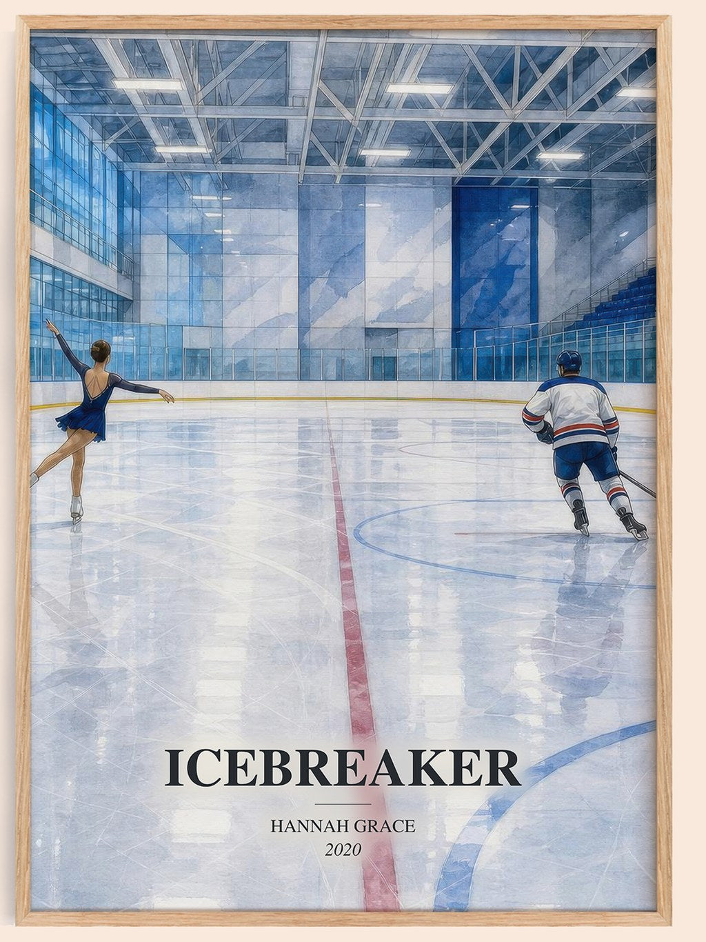 Icebreaker watercolour book poster by Hannah Grace – framed literary art print