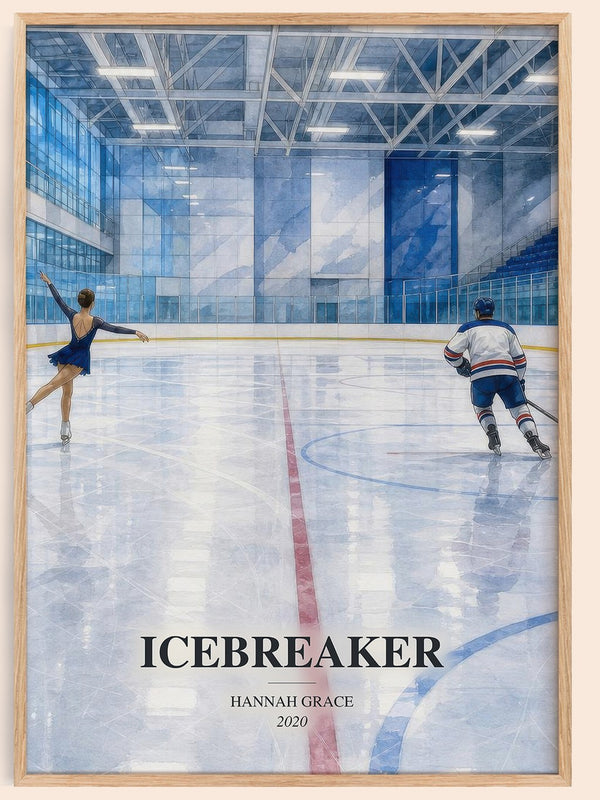 Icebreaker watercolour book poster by Hannah Grace – framed literary art print