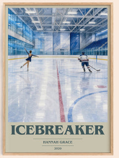 Icebreaker book cover book poster by Hannah Grace – framed literary art print