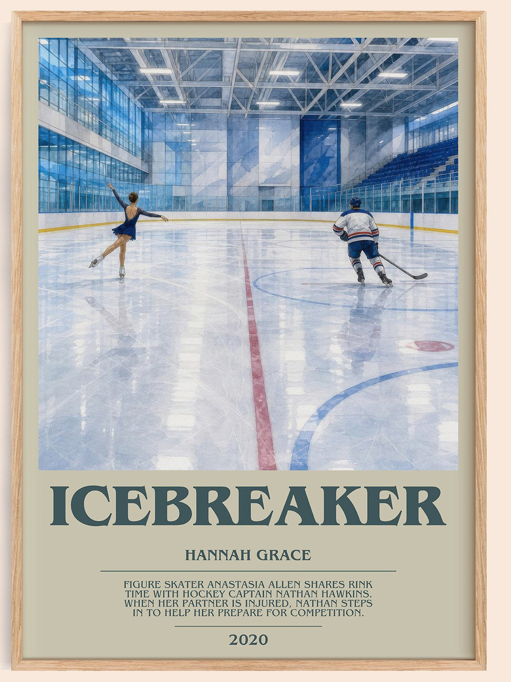 Icebreaker bookish book poster by Hannah Grace – framed literary art print