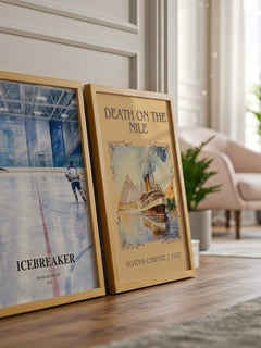 Icebreaker watercolour print framed by window – literary home decor