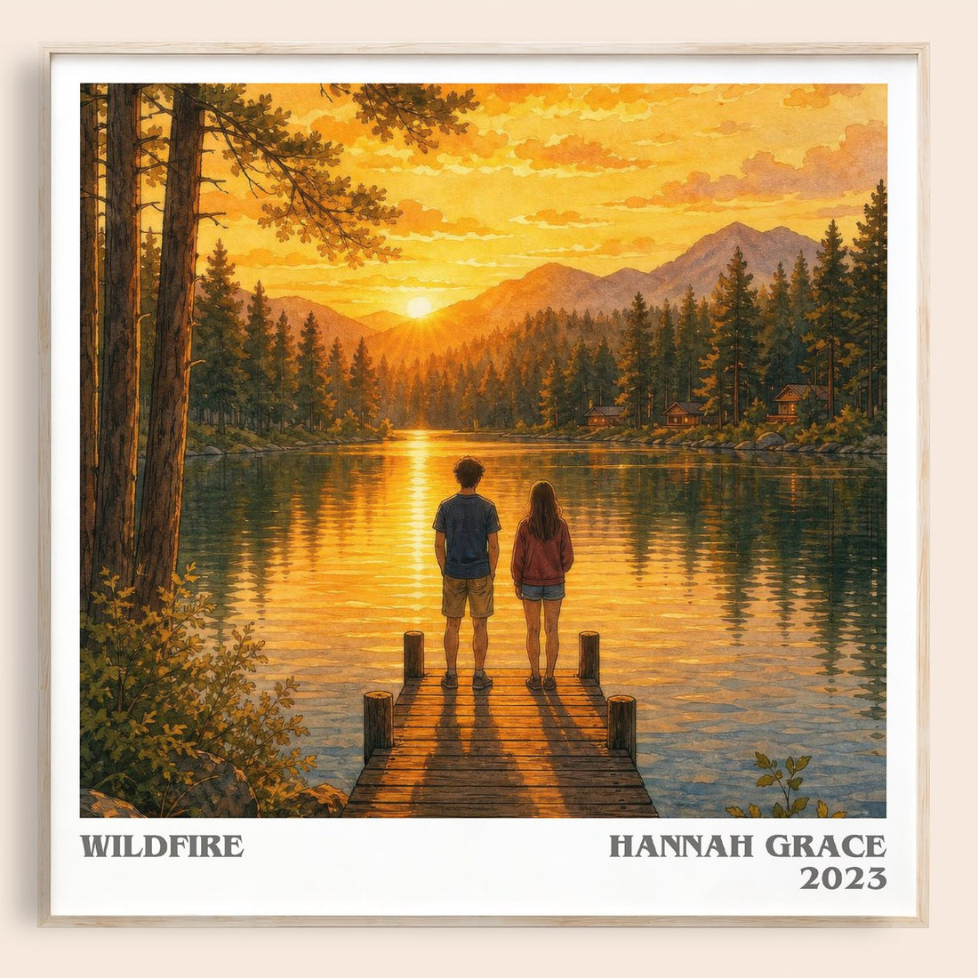 Wildfire literary book poster by Hannah Grace – framed literary art print