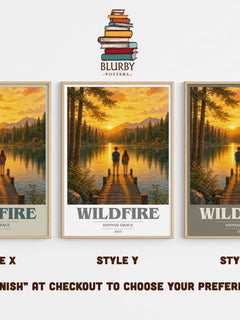 Wildfire book cover print in frame leaning in hallway – romance wall art